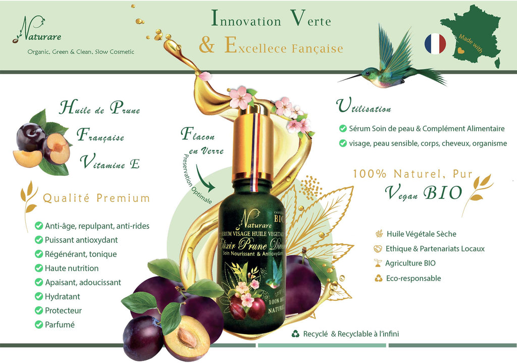 ORGANIC DIVINE PLUM ELIXIR - Vegetable Oil Serum, Food Supplement